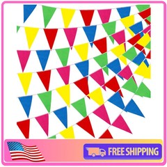 300pcs Colorful Pennant Banner Flags 375ft Multicolor Party Carnival Decoration
