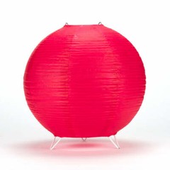 Quasimoon Red Round Centerpiece Candle Lantern w/ Fine Lines(Lantern Only)