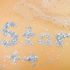 60 Grams Glitter Silver Star Sequins and Spangles Metallic Glitter Foil Confe…