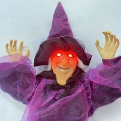 Life Size Hanging Talking Witch – Animated Halloween Witch with Sound Activation