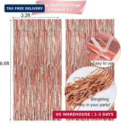 Rose Gold Birthday Party Decorations, Happy Birthday Banner, Rose Gold Fringe Cu