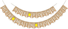 Burlap She Found Her Main Squeeze Banner Lemon Bridal Shower Party Supplies Lemo