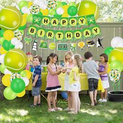 Tennis Party Decorations, Includes Tennis Happy Birthday Banner, Tennis Balloons
