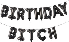 16 Inch Happy Birthday Bitch Balloons, Aluminum Foil Banner Balloons for Girlfri