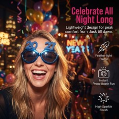 4pcs Happy New Year Glasses – Novelty 2027 Eyewear – Funny Unisex