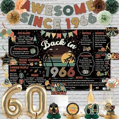 Roetyce 60Th Birthday Decorations Men Women Colorful Vintage Back In 1966