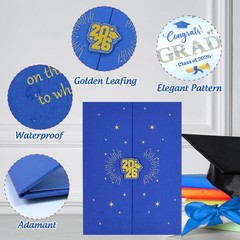 Blue Gold Class of 2026 Congratulations Grad, Graduation Party Card Alternative