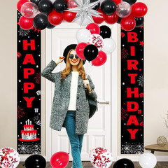 Red and Black Birthday Decorations for Men Women Boys Girls, Happy Birthday Deco