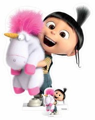 Agnes & Fluffy Unicorn Despicable Me 3 Minions Lifesize & Mini Cardboard Cutout