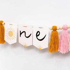 Sunshine 1st High Chair Banner – First Trip Around the Sun Party Decoration,B…