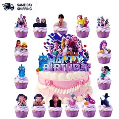 Vibrant 16-Piece Anime Cake Decor – Perfect for Festive Birthday Celebrations