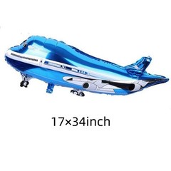 40inch Blue Airplane Number 4 Balloon, 4 Pack, Boys, Girls, All Ages, Birthda…
