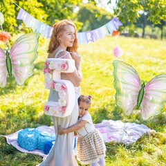 6 Pieces 32 Inches Pastel Blue Butterfly Balloons – Large Iridescent Gradient…