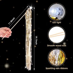 LED Wedding Wands 24 Pack Light Up Tinsel Streamers Party Send Off Favors Glow