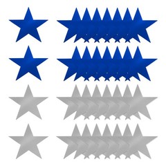 48 Pcs Stars Cutouts, 6 Inch Double Printed Paper Stars, Silver/Blue