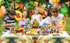 Disney Lion King Party Decorations Simba Birthday Set Tableware Plates Balloons
