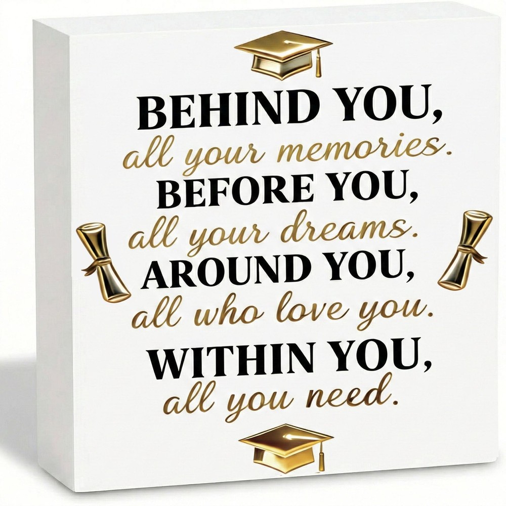 Graduation Decorations 2026 College Graduation Gifts Her for Him Quote Wood Box