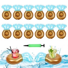 12Pack Ring Inflatable Drink Holder, Drink Floaties Floats Cup for Swimming P…