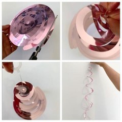 Rose Gold Hanging Swirl Party Decorations Foil Spiral Ceiling Whirls 68cm