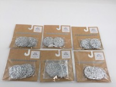 Mini 24″ Party Banner Decoration Craft Scrapbooking Silver Glitter Circles 6 Pks