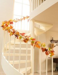 Joyhalo 2 Pack Fall Leaves Garland for Mantle, Autumn Leaf Garland Indoor
