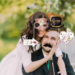 Bachelorette Party Decorations Accessories Photo Booth Props Pink Black 25 PCS