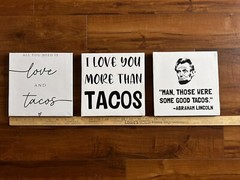 3 Canvas Taco Bar Signs Wedding, Party, Shower, Cinco De Mayo 8 X 8