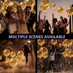 10 Pack LED Light Up BoBo Balloons Warm String Lights Transparent Party Balloon