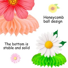 10 PCS Summer Flower Honeycomb Centerpieces Multicolor Sunflower Daisy Decor