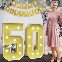 Marquee Light Up Number 50 Or 5 Party Backdrop Birthday/anniversary 3’tall