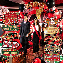 20 Pieces Casino Party Decorations Vegas Themed Party Directional Signs Casino S