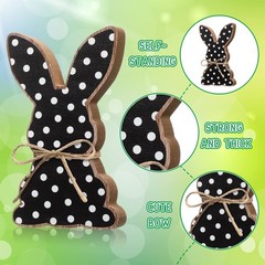 5 Pcs Easter Table Wooden Signs Spring Bunny Tabletop Centerpieces with Rope …