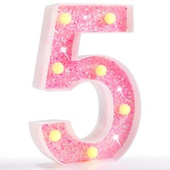 Marquee Number Lights, Pink Light Up Numbers for Girls 5th 15th , Battery Pow…