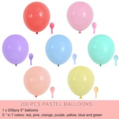 200Pcs Pastel Balloons, 5 inch Pastel Latex Party Balloons Multicolor Macaron…