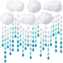 Cloud Raindrop Garland Hanging Decoration Party Decor Baby Shower Nursery Room