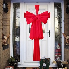 Christmas Organza Door Bow Front Door Red Bow Knot Ornament Door Hanging Large