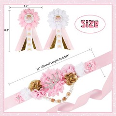 Princess Baby Shower Maternity Sash Kit – Pink and Gold Princess Baby Shower …