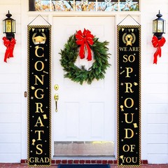 Congrats Grad Door Banner – Large 72×12 Inch, NO DIY | Congrats Grad Banner for