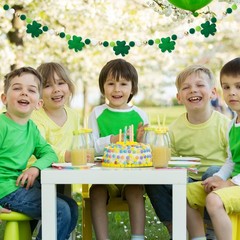 St. Patrick’s Day 8.2ft Felt Ball Garland with Shamrock and Gold Beads
