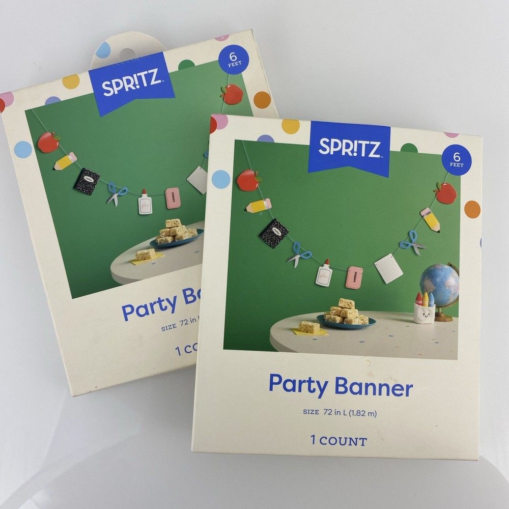 Lot Of (2) Spritz Party Banner Classroom Supplies Theme Learning Elementary
