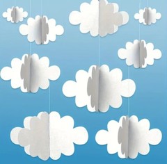 16pcs Cloud Hanging Decor Set. Classrooms, Parties, Bedrooms