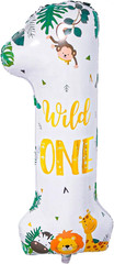 Wild One Birthday Decorations, Wild Animal Number 1 Balloon, 40» Wild One Ballo