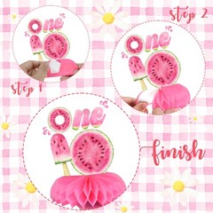 One In A Melon Birthday Table Centerpieces Watermelon Party Decor 9 PCS