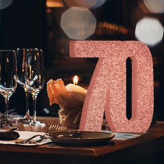 70th Decorations for ,70th Anniversary Decorations,Rose Gold Glitter 70th Par…