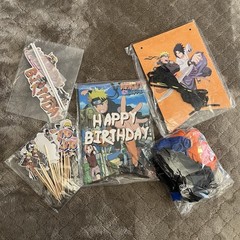 Anime Naruto Birthday Party Suppplies Balloon Banner Cupcake Toppers Cake Topper