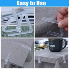 16PCS Clear Plastic Tablecloth Clips,Transparent Clear Tablecloth Clips, Plas…