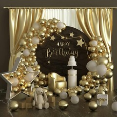 Metallic Gold Balloon Garland Arch Kit 102pcs 5/10/12/18 inch Chrome Gold Latex