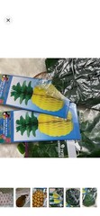 Tropical Pineapple Luau Party Table Decorations, Banner Napkins Leaf Cutouts
