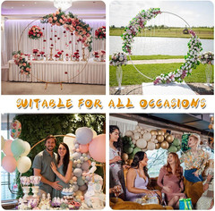 6.5ft Golden Metal Circle Arch Stand for Wedding & Party Balloon Decor