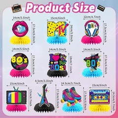 10 Pcs 80s Party Decorations, 1980s Table Honeycomb Centerpieces Back to the …
